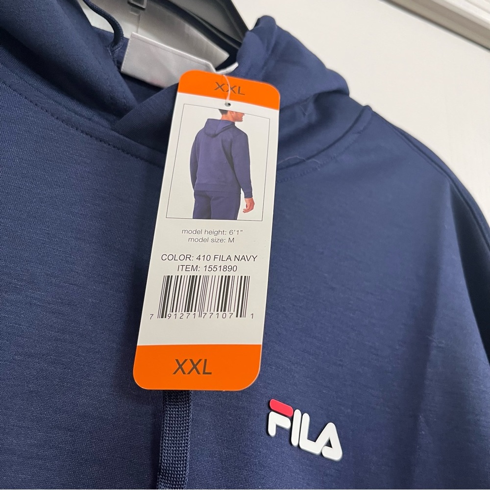 NWT Fila mens hoodie sweatshirt navy blue XXL - Picture 3 of 4